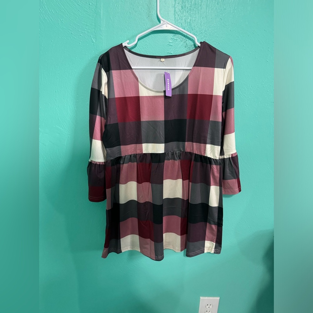 plaid maternity shirt